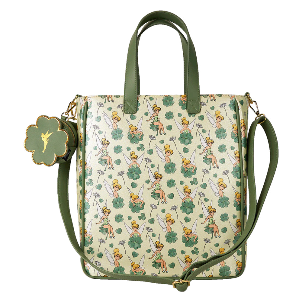 Disney Tinker Bell 4-Leaf Clover Tote Bag with Coin Bag