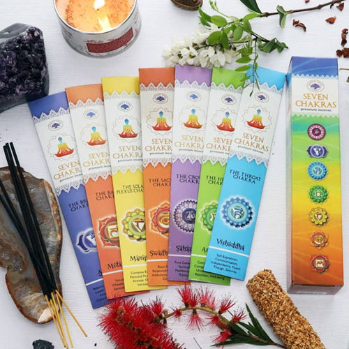 Seven Chakras Incense 35 Sticks Gift Pack (Green Tree)