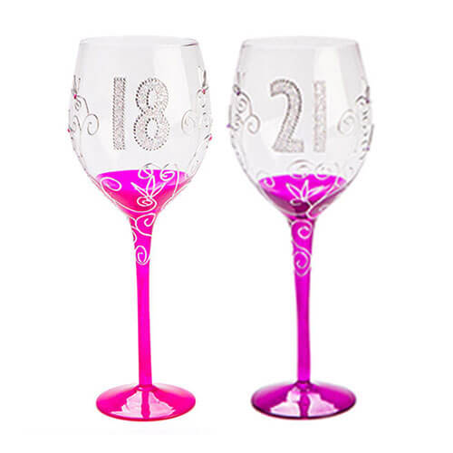 Birthday Clear Wine Glass