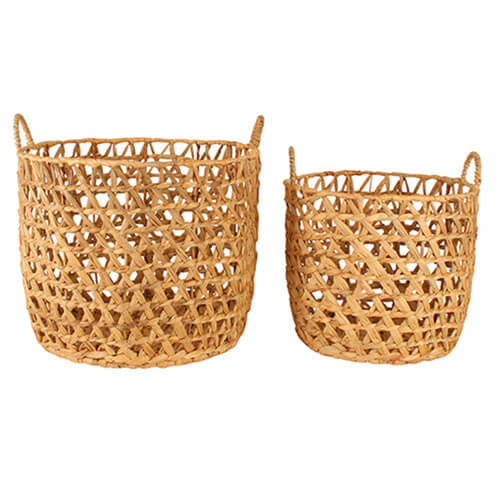 Poe Water Hyacinth Baskets (Set of 2)