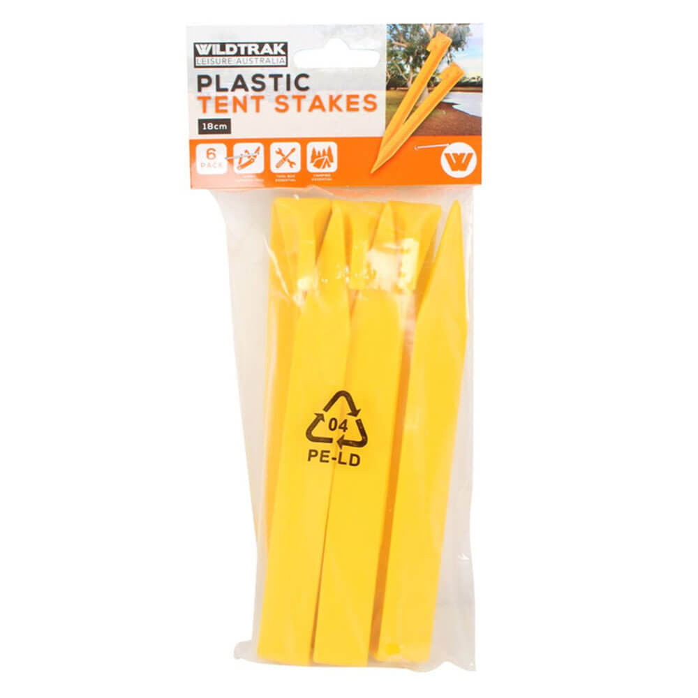 Tent Plastic Pegs 6pk 180mm