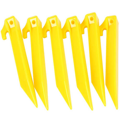 Tent Plastic Pegs 6pk 180mm