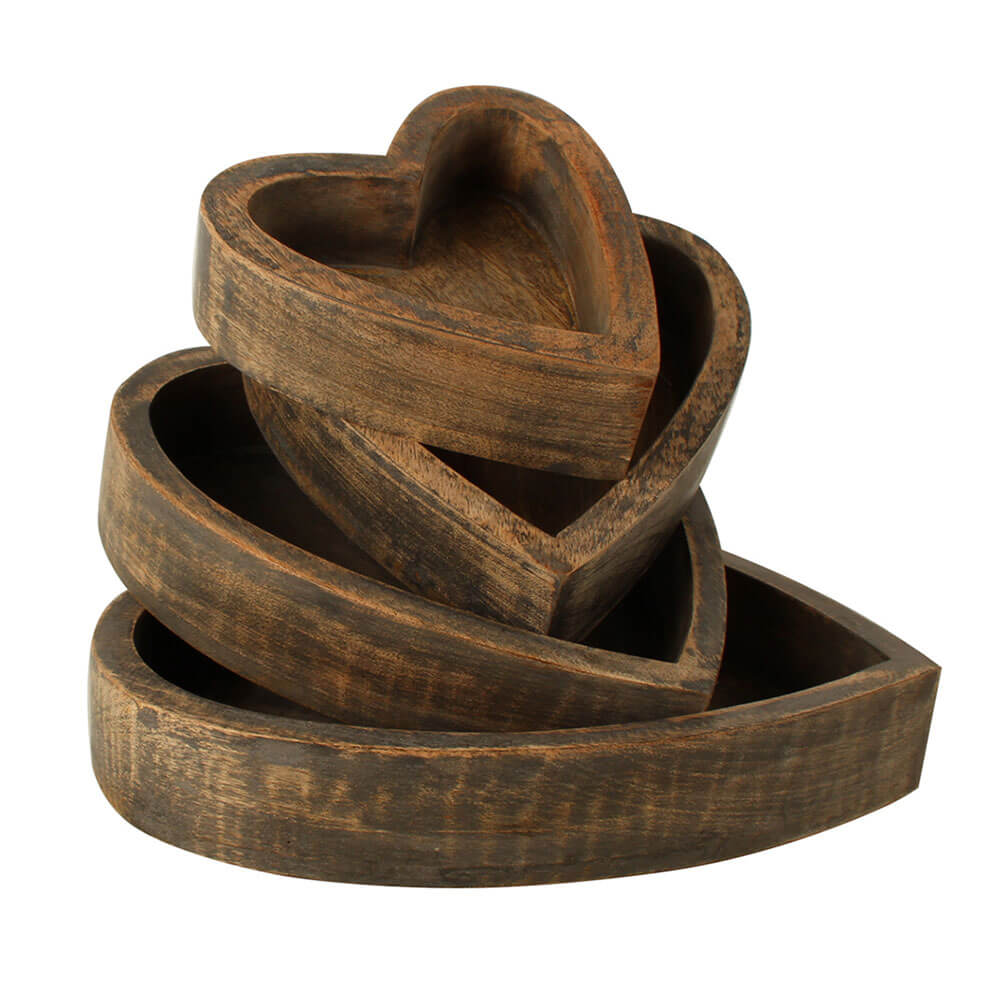 Harmony Mango Wood Heart Box (Set of 4)