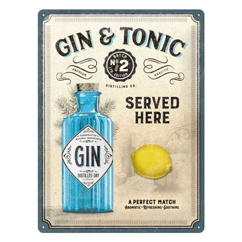 Nostalgic-Art Gin & Tonic Large Sign