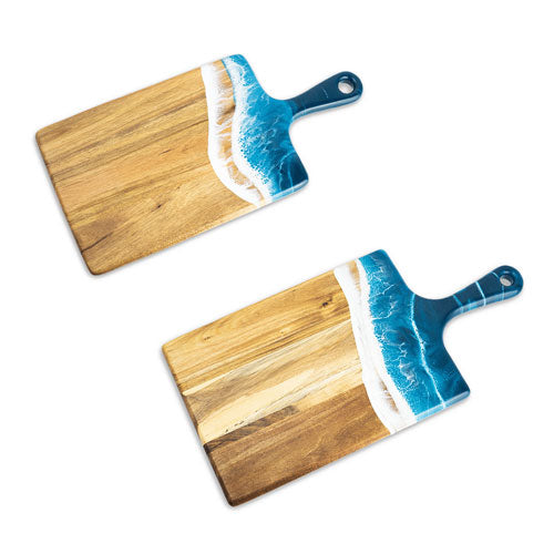 Ocean Vibes Acacia Resin Cheese Board