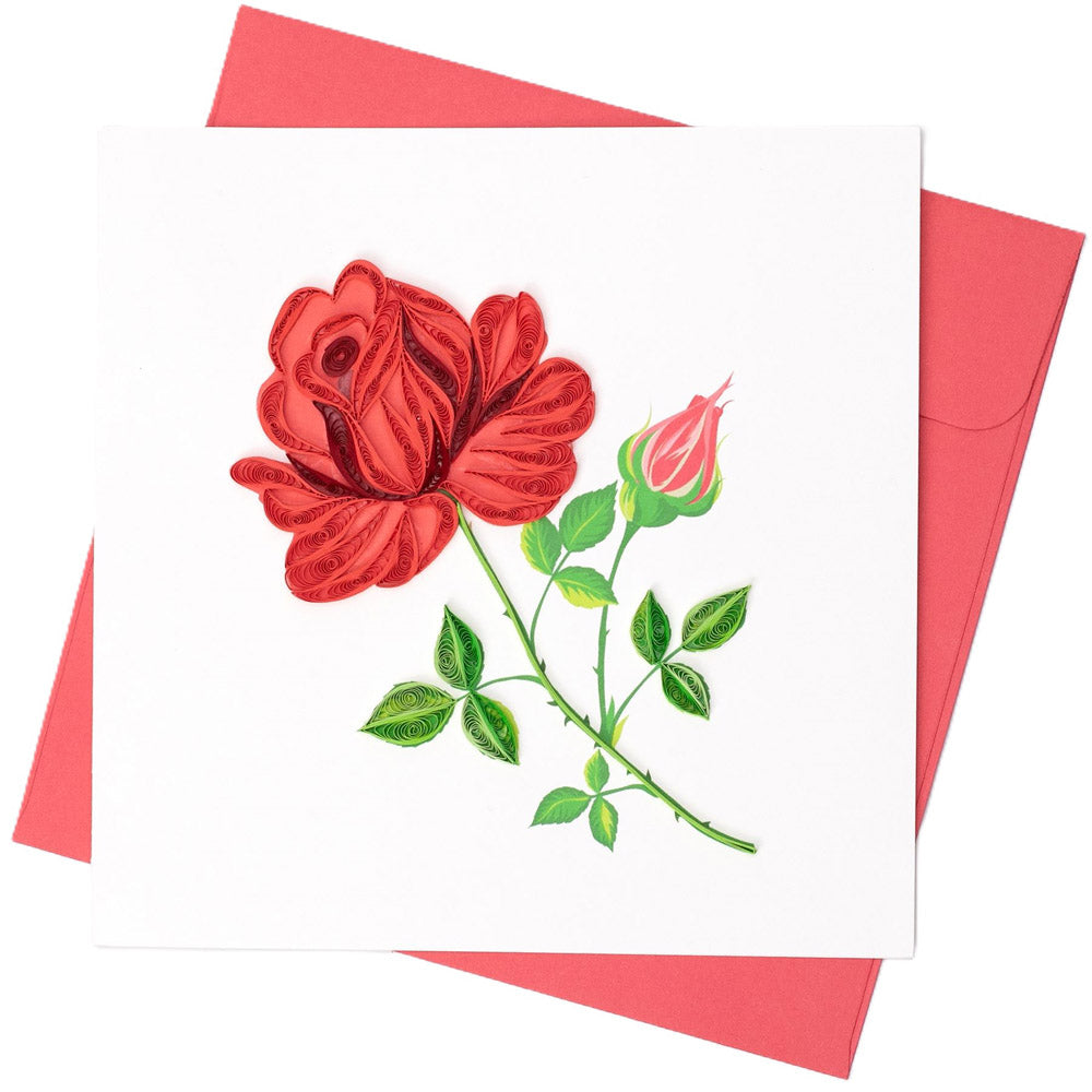 Red Quilled Greeting Card (15x15cm)