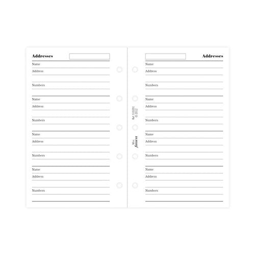 Filofax Mini Name/Address/Numbers Notepaper