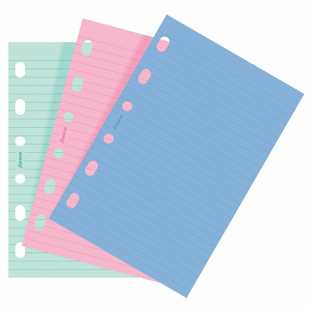 Filofax Pocket Ruled Colour Notepaper 30pk