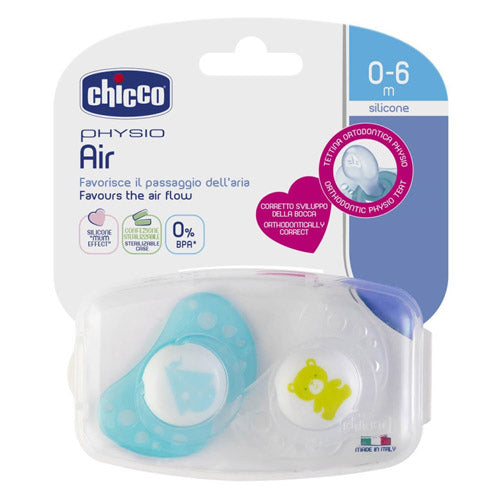 Chicco Physio Air Soother for Boys 0-6 Monts 2pk