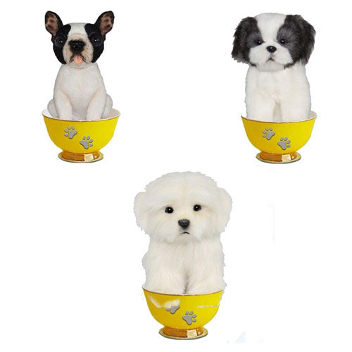 Realistic Dog Tea Cup Plush Toy 15cm