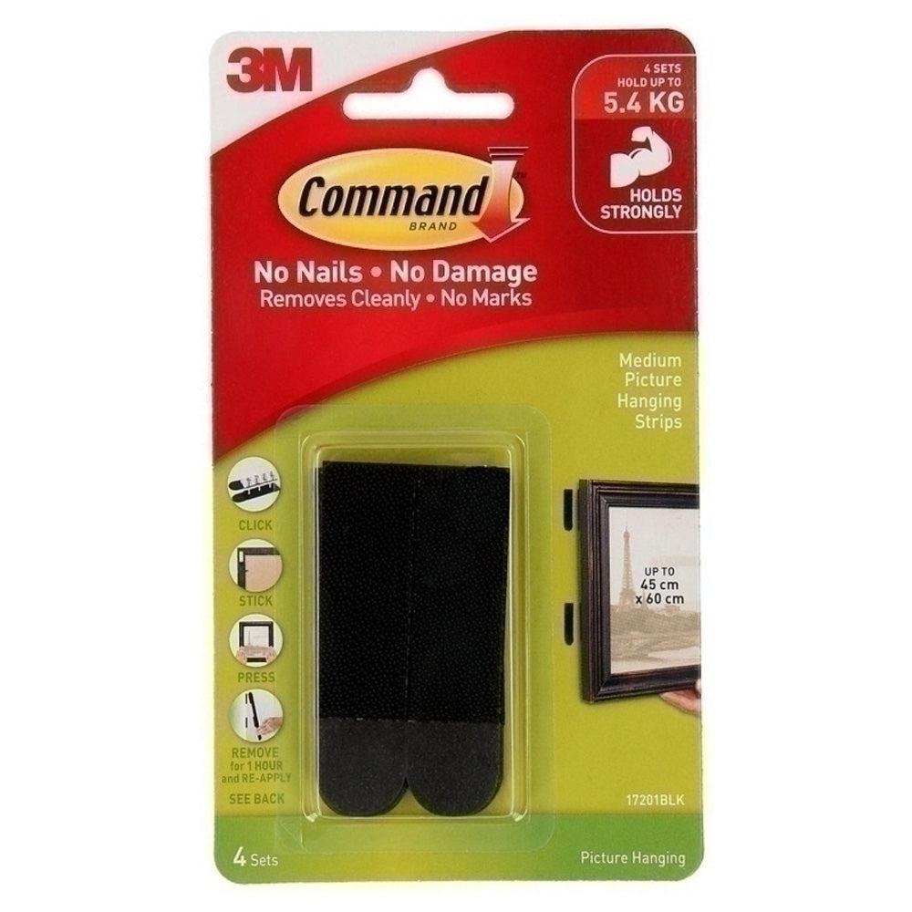 Command Picture Hanging Strips 4pk (Black)