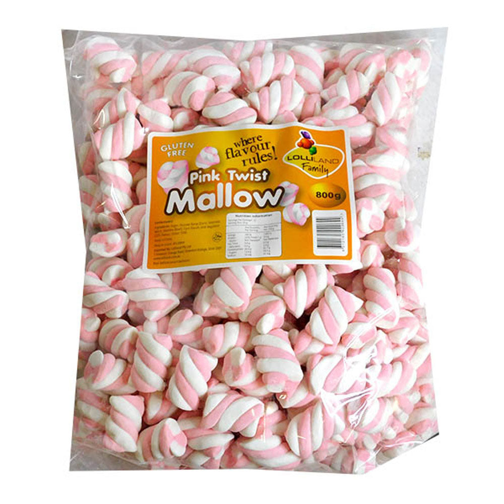 Lolliland Marshmallow Twists Pink & White 800g