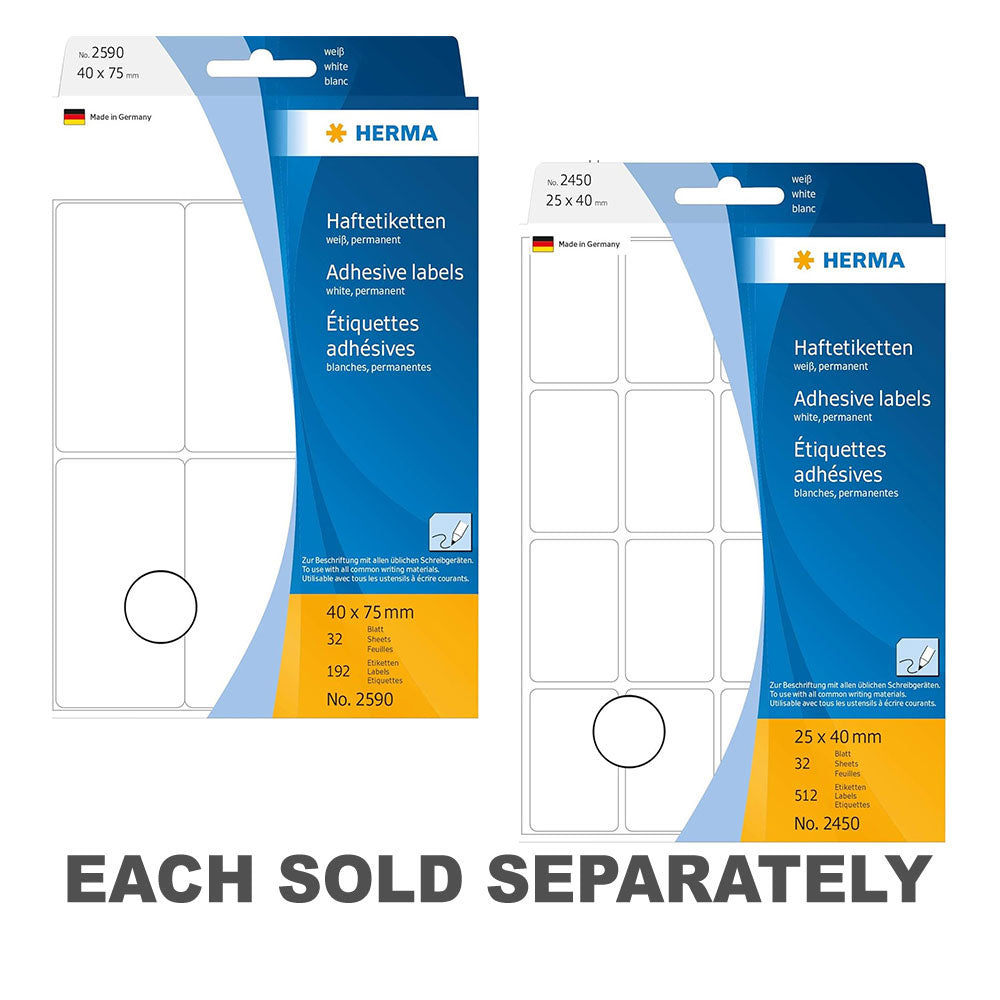 Herma Multi-Purpose Adhesive Labels 40mm (White)