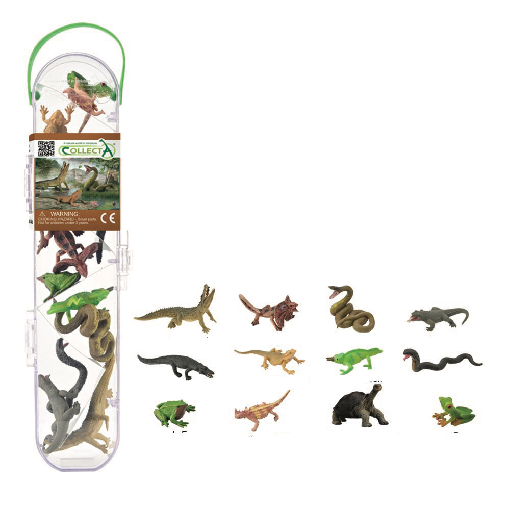 CollectA Reptiles & Amphibians Figures in Tube Gift Set