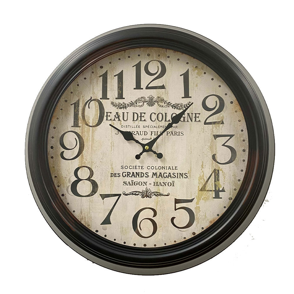 Antique Metal Frame Large Wall Clock