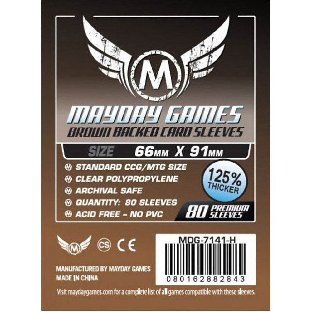 Mayday Card Game Sleeves Brown Backed (66x91mm )