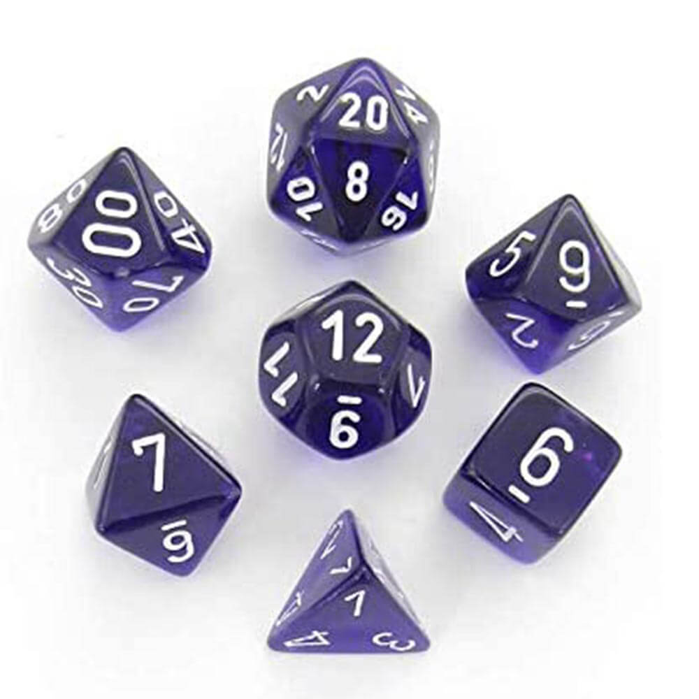 D7 Die Set Dice Translucent Poly (7 Dice)