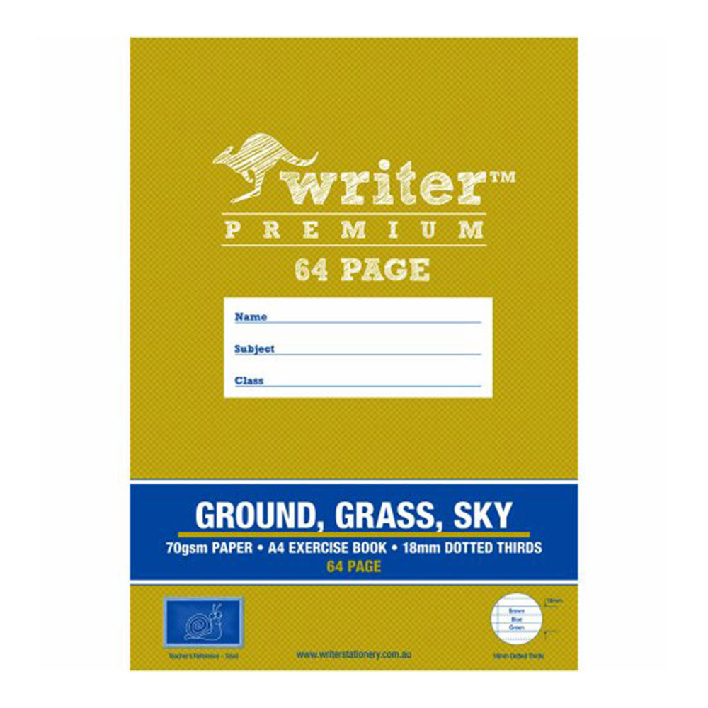 Writer A4 Dotted Ground Grass Sky Exercise Book 64pg 18mm