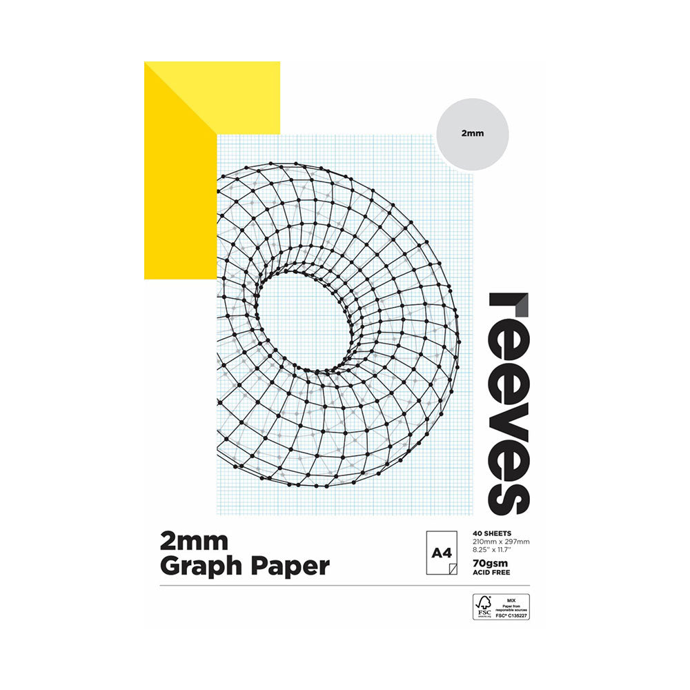 Reeves 70gsm 2mm Graph Paper Pad (40 Sheets) (A4)