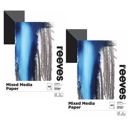 Reeves 200gsm Mixed Credit Media Pad (15 Sheets)