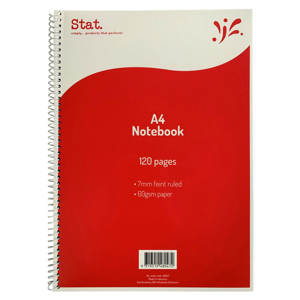 Stat Ruling Board Cover A4 Notebook 120pg (Red)