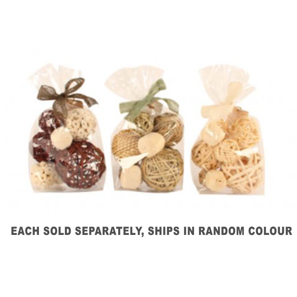 Jute Rope Mixed Cane Balls 3 Assorted Color (16x12cm)
