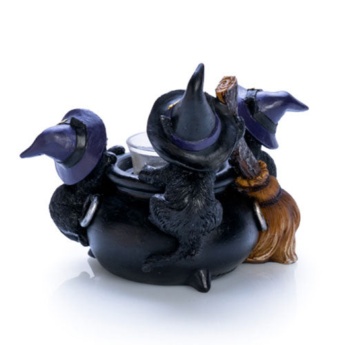 Black Cat Cauldron Tealight Holder