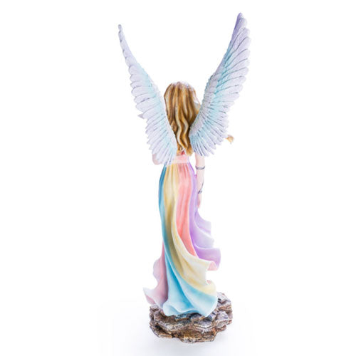 Large Rainbow Angel with Dove Figurine