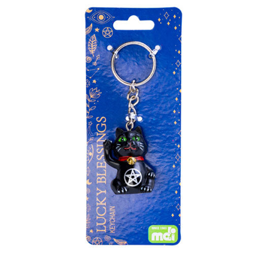 Black Cat Pentacle Keychain