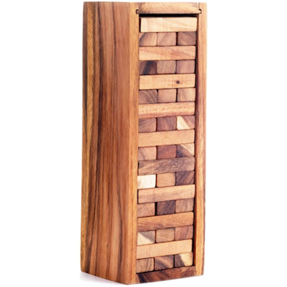 Jenga in a Wooden Box Stategy Game