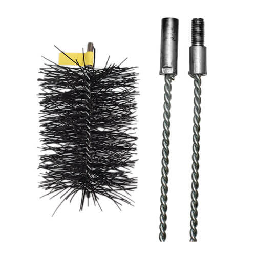 FireUp 12' Polypropylene Pull Thru Flue Brush Kit (8" Dia.)