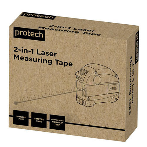 Protech 30m Laser Distance Meter with 5m Tape Measure