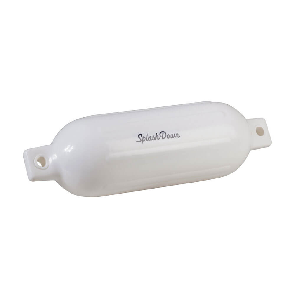 Splash Down Dual Eye Ribbed Boat Fender White (140x508mm)