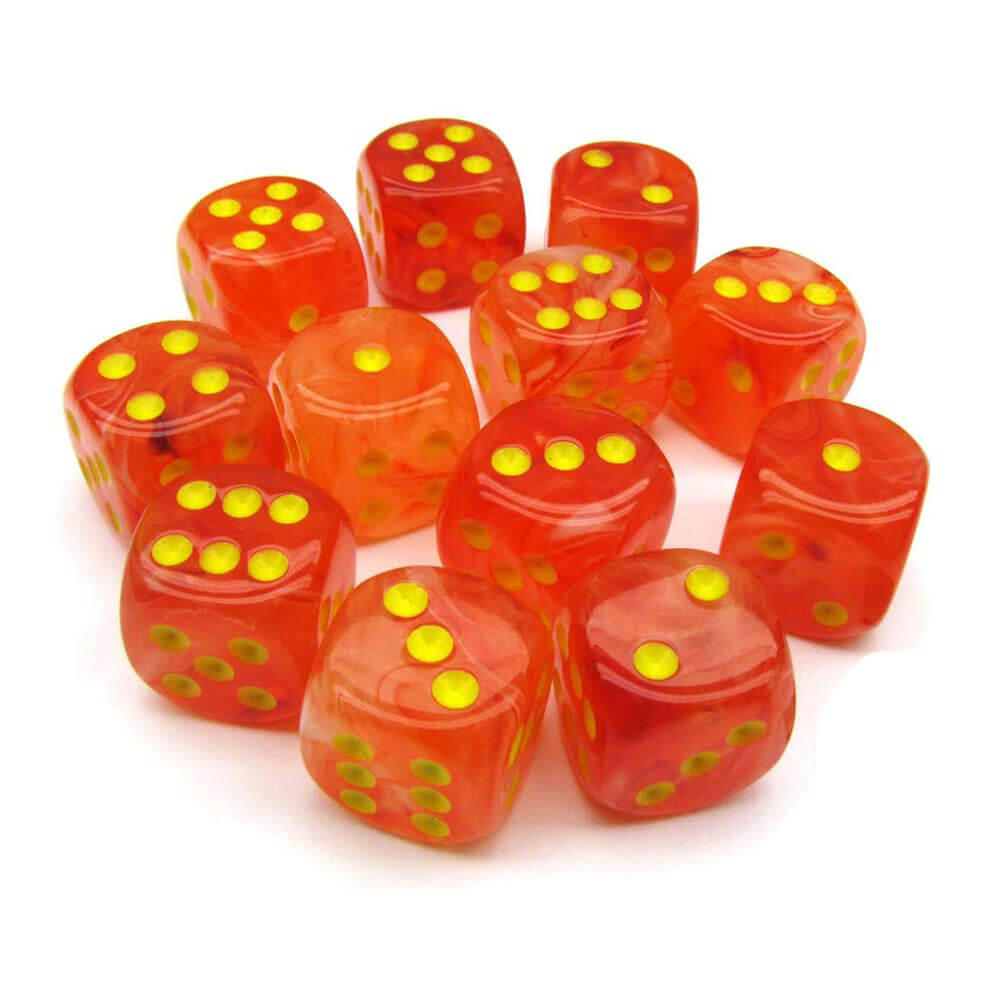 D6 Dice Ghostly Glow 16mm (12 Dice)