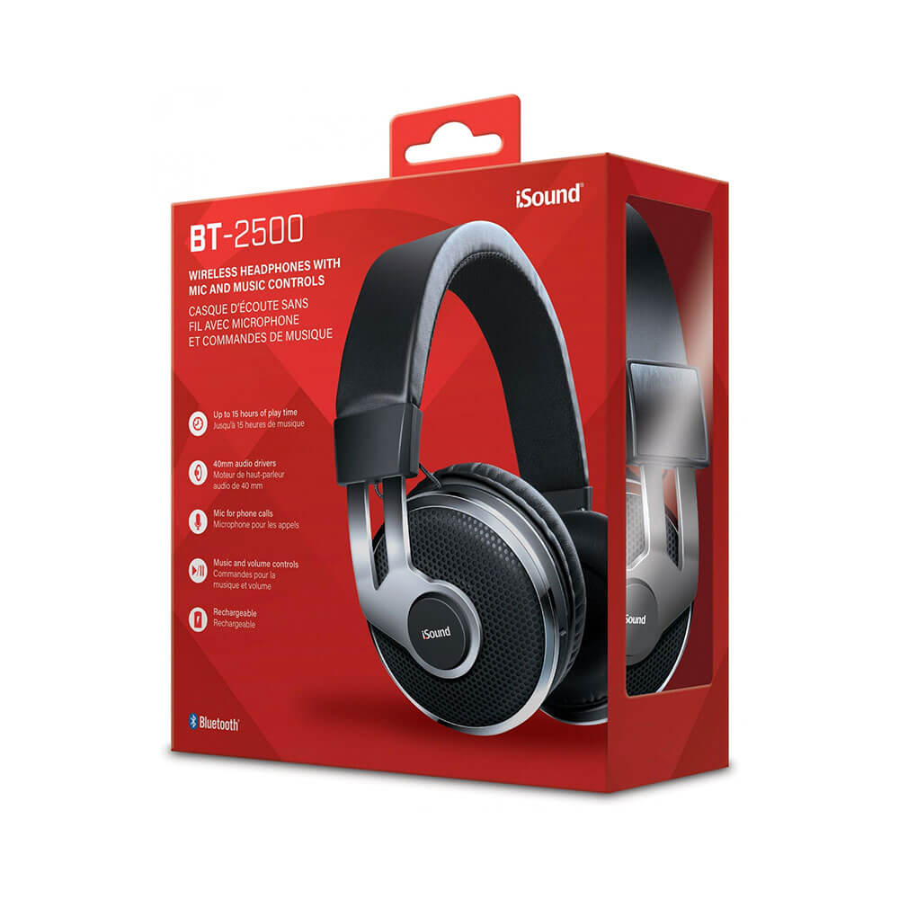 iSound Bluetooth BT-2500 Headphone (Black/Silver)