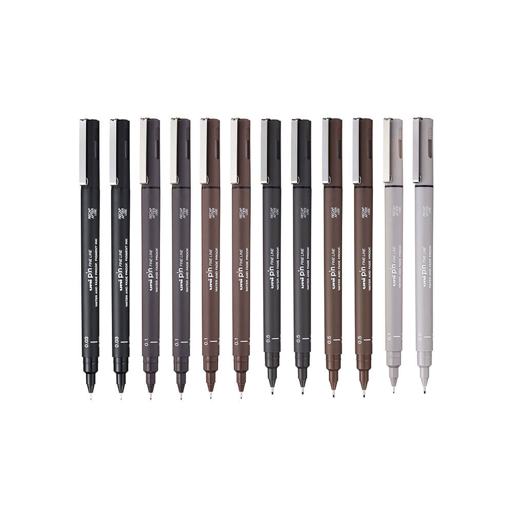 Uni-ball Pin Fineliner Pen (12pcs)