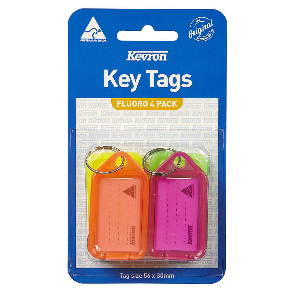 Kevron Key Tags 4pk (56x30mm)