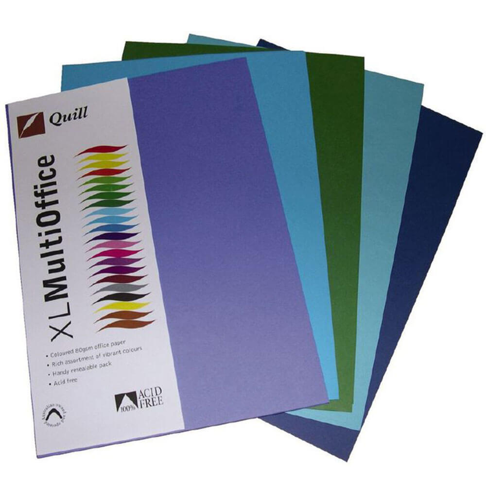 Quill Multioffice Paper 100pk 80gsm A4 (Assorted)