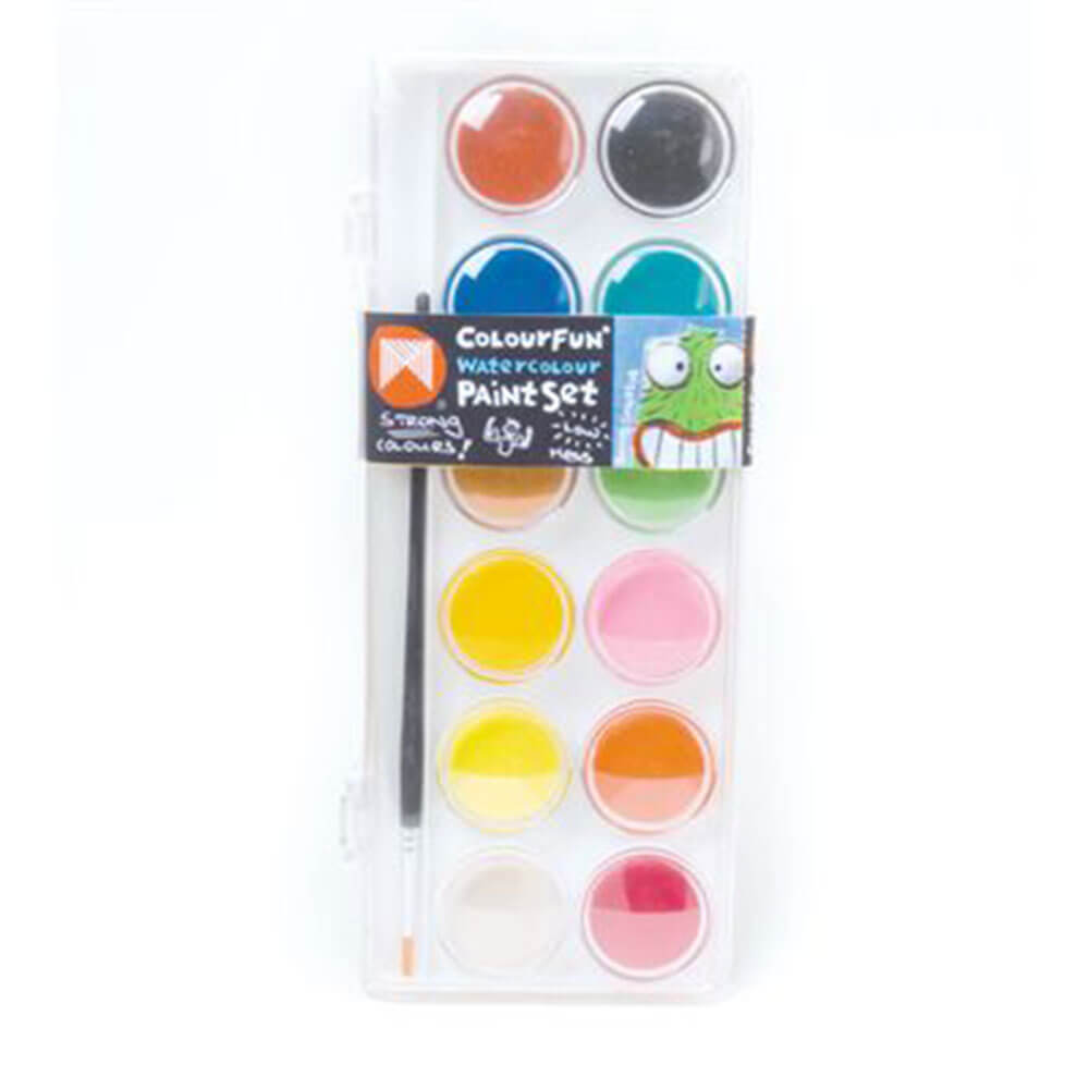 Micador Colourfun Watercolour Paint Set (12 Colours)